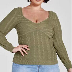 #8❤️ NWOT Aria Cable Knit Pullover Sweater